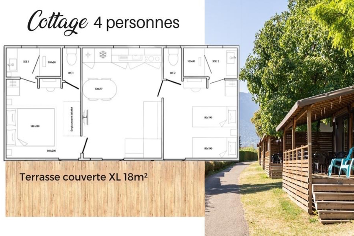 cottage 4 personnes map campsite luxe french alps Grande